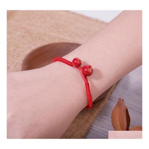 Bracelets de charme homens da moda Mulheres Ajuste Ajuste Pulseira Red Thread para Amantes Distance Casal Brasilista Minimalista Medita￧￣o Bang DHA0O