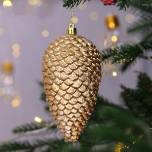 クリスマスの装飾1ボックスシックパインコーンハンギングオーナメント大気装飾的な鮮やかなクリスマスツリーフォールを増やす