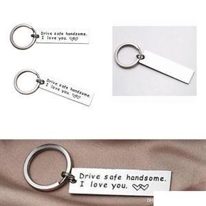 Key Rings Keychain Drive Safe Handsome I Love You Lettering Couple Drop Delivery Jewelry Dhope