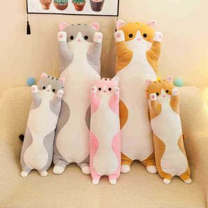 50130Cm Plush Toys Animal Cat Cute Creative Long Soft Toys Office Breaking Duffel Sleeping Pillow Filled gift Doll For ldren J220729