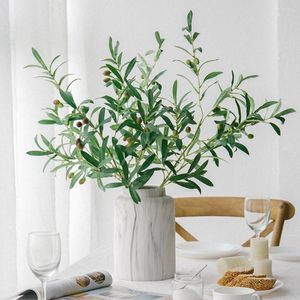 Dekorativa blommor värmes 1 st konstgjorda olivgren med frukt falska växtens heminredning Pografiska rekvisita