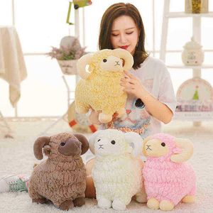 Cartoon Cute 2555Cm Simulation Sheep Toys Cuddles Lamb Alpaca Dolls Baby Kids Sleeping Dolls Xmas Birthday gift J220729