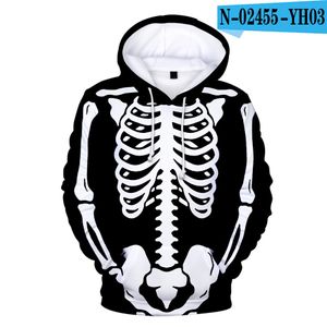 Herren Hoodies Sweatshirts 3D-Druck Herren Perspektive Skelett Hip Hop Hoodie Sweatshirt Kinder Erwachsene Männer Frauen Halloween Harajuku 221124