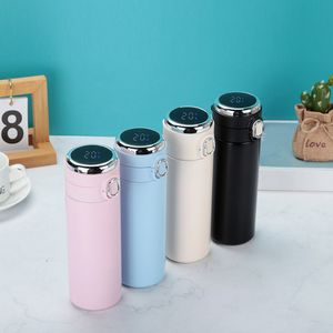 Garrafas de ￡gua Smart Thermos Cup Water Bottle 420ml 304 A￧o inoxid￡vel Vacuum Copo Display Digital Bounce Cap bebida port￡til caneca 221124