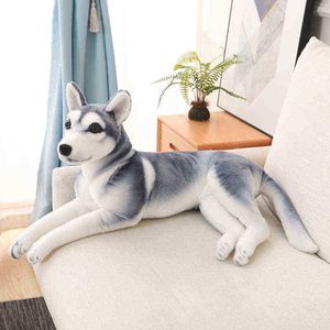 1Pc 3090Cm Large Simulation Dog Cuddle Filled Lifelike Husky Dog Puppy Pop Kids Soft Toys boys Birthday Gifts Home Decor J220729