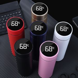 Water Bottles 500ml Creative Smart Thermos Water Bottle Cup Temperature Display Vacuum Flask 304 Stainless Steel Thermos Mug 221124