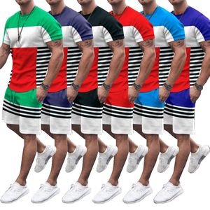 Ice Silk Herren-Trainingsanzug, bequem und cool, T-Shirt, Shorts, Outfits, Sets, modische Herrenbekleidung