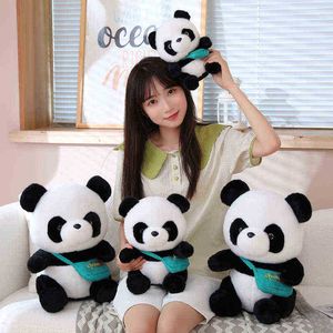 243040cm kawaii panda brinquedo de pelúcia panda recheada com mochila travesseiro de pelúcia de aniversário decoração de Natal presente para ldren garotas j220729