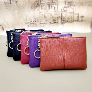 DHL100PCS Monety torebki europejskie kobiety oryginalne skórzane kwadratowe kwadratowy krótki portfel kolor mieszanki