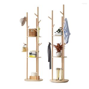 Clothing Storage 360 Degree Rotation Pine Coat Rack Floor Simple Modern Clothes Hangers Bedroom Living Room Furniture Hat Stand