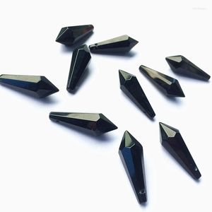 Ljuskrona kristall 20st/parti 36mm svart glas istack hängande hängen för delar belyser solfångare prismor dekoration gratis ringar