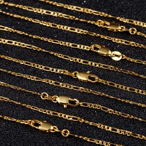 Kedjor Ny grossist 1st 2mm 3 1 Fashion Gold Figaro Chain Halsband f￶r m￤n smycken 16 tum-30 tum koppar pl￤terad guldkedja 2019 f￶rs￤ljning