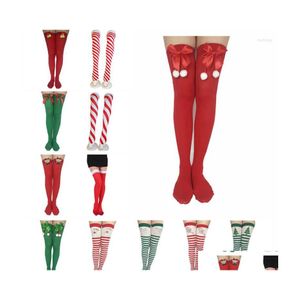 Juldekorationer Juldekorationer ￅrsdekoration L￥ng stripe leggings tights Women Lady Girl Cosplay Halloween Gift Tight DH5MD