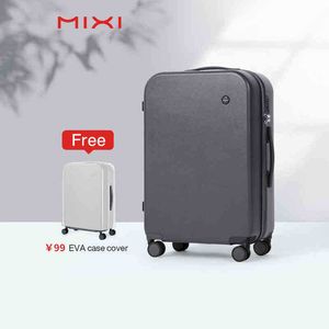 Mixi Patent Design Travel Suitcase Men Women Trolley Case Pc Rolling Luggage Spinner Wheels Tsa Lock Free Cover J220707