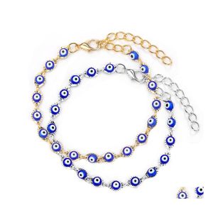 Charm Bracelets Turkish Lucky Evil Eye Bracelets Blue Bead Bracelet Men Women Handmade Jewelry Female Drop Delivery Dhogm