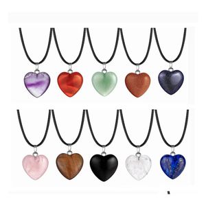 Colares pendentes de rosa natural quartzo cura de cristal colar de pedra amor em forma de coração reiki pontudo de colares de pedras preciosas mouthe dhyw4