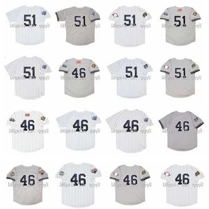 College Baseball Wears 1999 World Series Vintage Bernie Williams Baseball Jerseys Andy Pettitte 2001 2000 2003 2009 Branco Cinza Tamanho S-4XL