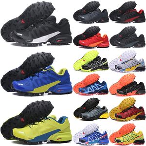 Mens Speed Cross 4 CS Running Shoes Trainers Men PRO Navy Blue Orange Red Dark Grey Red Cyanine Green Black Sports Sneakers