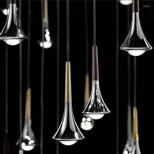 Pendant Lamps Customizable Post-Modern Drop Water Led Lights Hanglamp Light Restaurant Bar Lamp Staircase
