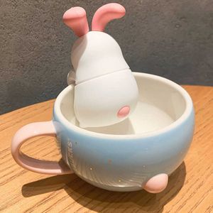 Starbucks sevimli tavşan çay camı kabartmalı kupa 270ml seramik kahve fincanı fozg