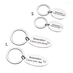 Keychains 2x Remember I Love You Mom Dad Pendant Key Chain Rings Gift For Women Girl Mother Day Birthday Gifts From Daughter