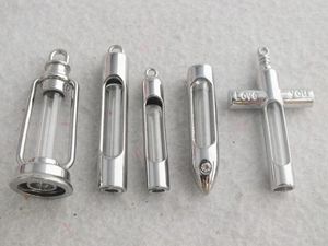 Colares pendentes 100pc Cute Mini Clear Resin Stopper Mis design misto garrafas de vidro frascos de frascos