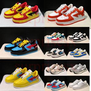 2022 Herrkvinnor Bapestas Rinnande skor lågheter Heta Black White Camo Combo Blue Red Yellow Orange Patent Pink Suede Grey Green Brown Sneakers Trainers Casual 36-45 EUR