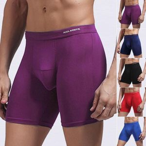 Underpants Men Tight Sexy Sprots Long Leg Mid Waist Innerwear Mens Briefs Comfortable Boxershorts Panties Trunk Underwear Male