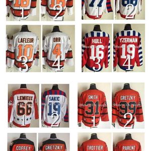 College Hockey nosi All Star Vintage Hockey Jersey Campbell Steve Yzerman Mark Messier Wayne Gretzky Coffey Bobby Orr Mike Bossy Lemieux Guy Lafleur