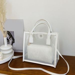 Duffel Bags Fashion PVC Jelly Bag Women Liten Transparent Handbag Summer Clear Shoulder Crossbody Messenger för flickor