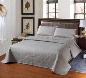 Pikowane kołdry bawełniane poliser haft beżowy szary pokrywę łóżka zestaw łóżka rozmieszczenie okładki okładki osłony kołdry kołdra