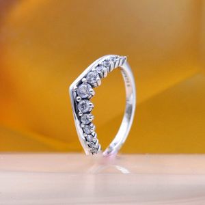 925 Sterling Silver Timeless Wish Floating Pave Ring Fit Pandora Jewelry Engagement Wedding Lovers Fashion Ring for Women