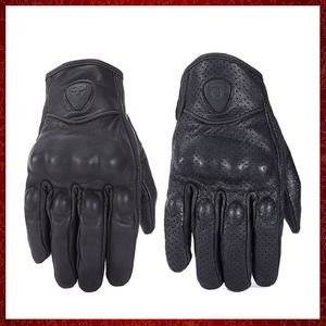 ST421 Retro Pursuit Real Leather Motorcycle Gloves Touch Screen Men Women Motocross Waterproof Electric Bike Gloves Moto Glove