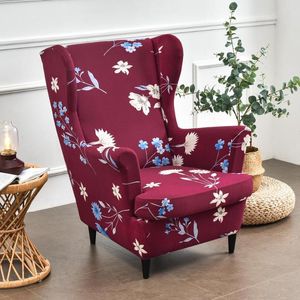 Pokrywa krzesła Nordic Floral Wing Cover Stretch Fotel Wyjmowany relaks pojedyncza sofa sliźniacz nowoczesne meble obrońcy