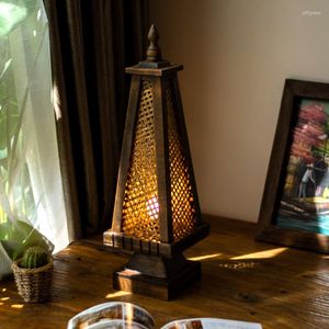 테이블 램프 남동쪽 아시아 스타일 태국 단단한 나무 대나무 램프 조명 복고풍 나무 장식 침대 옆 wf4171107