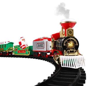 Diecast model auto Toyvian Christmas Train Set elektrisch speelgoed met geluidslichtspoorsporen voor kinderen cadeau onder de boom 221027