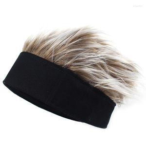 Berets Männer Frauen Beanie Perücke Hut Spaß Kurze Haare Kappen Atmungsaktive Weiche Für Party Outdoor NIN668