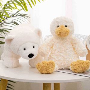 2650Cm Stuffed Soft Cute Curly Duck Polar Bear Plush Toys Beautiful Dolls Comfortable Animal Cushion For Baby Decor Gifts J220729