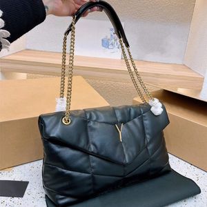 Frau Lou Taschen Designer-Taschen Luxus-Puffer-Umhängetasche Mode-Geldbörse Handtasche kausale weiche Tragetasche Diamantgitter Buchstaben zwei Ketten 5A