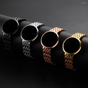 Armbandsur guldklocka kvinnor digitala klockor f￶r damer toppled elegant rostfritt st￥lband elektronisk klocka