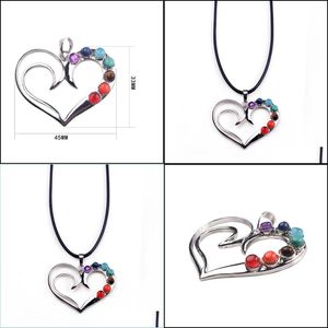 Collane con ciondolo Gemma a forma di cuore a flusso di sette colori Il miglior regalo per la persona amata a San Valentino Solo la donna preferita Dro Dhgarden Dhcjs