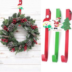 Juldekorationer kranskrokhängare över dörr Xmas fram utomhus hem dekoration hängande metallhållare krokar dekor noel navidad 221123