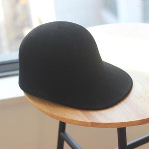 Boll Caps Women's Woolen Korean Style Wide-BRIMMED HATS Retro Knight Casual Baseball for Autumn/Winter Fashion Visirs