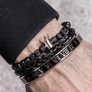 Charm Armband Luxury Emamel Roman Armband Royal Crown Men rostfritt stål Geometri Pulseiras Öppna justerbara par smycken 221124