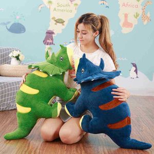 95120 cm Kreatywne duże pluszowe triceratopy stegosaurus cuddle dinozaur pop cudddle dzieci dinozaury zabawki urodzinowe J220729