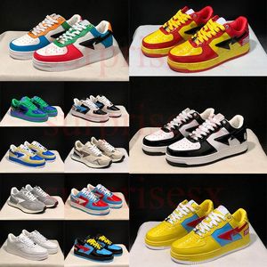 Running Shoes Casual Bapestas Lows Black White Wholesale Yellow Red Blue Camo Combo Patent Blue Paste Pink Suede Orange Grey Green Sports Sneakers Trainers Eur 36-45