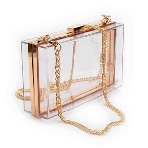 Totes Fashion Bag Tote Women Acrylic Clear Purse Cute Transparent Crossbody Lucite See Through Handbags Evening Clutch Events Stadium Approved 221124