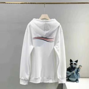 Designer Luxury Classic Balencigas Donna Coke Wave Ballanciagas Felpa con cappuccio Tech Hooded Paris Lettere davanti e dietro Maglione in peluche Giacca con cappuccio da uomo e da donna bianca