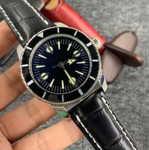 NUOVI orologi con quadrante nero di qualità SUPEROCEAN HERITAGE Orologio con movimento meccanico automatico Cinturino in pelle Chiusura floding Abito da uomo Designer da polso Orologi lorus di lusso