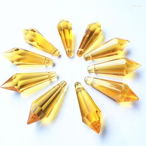 Lustre cristal 400pcs 36mm cristais de vidro lâmpada prisma peças penduradas gotas de pingentes de ouro